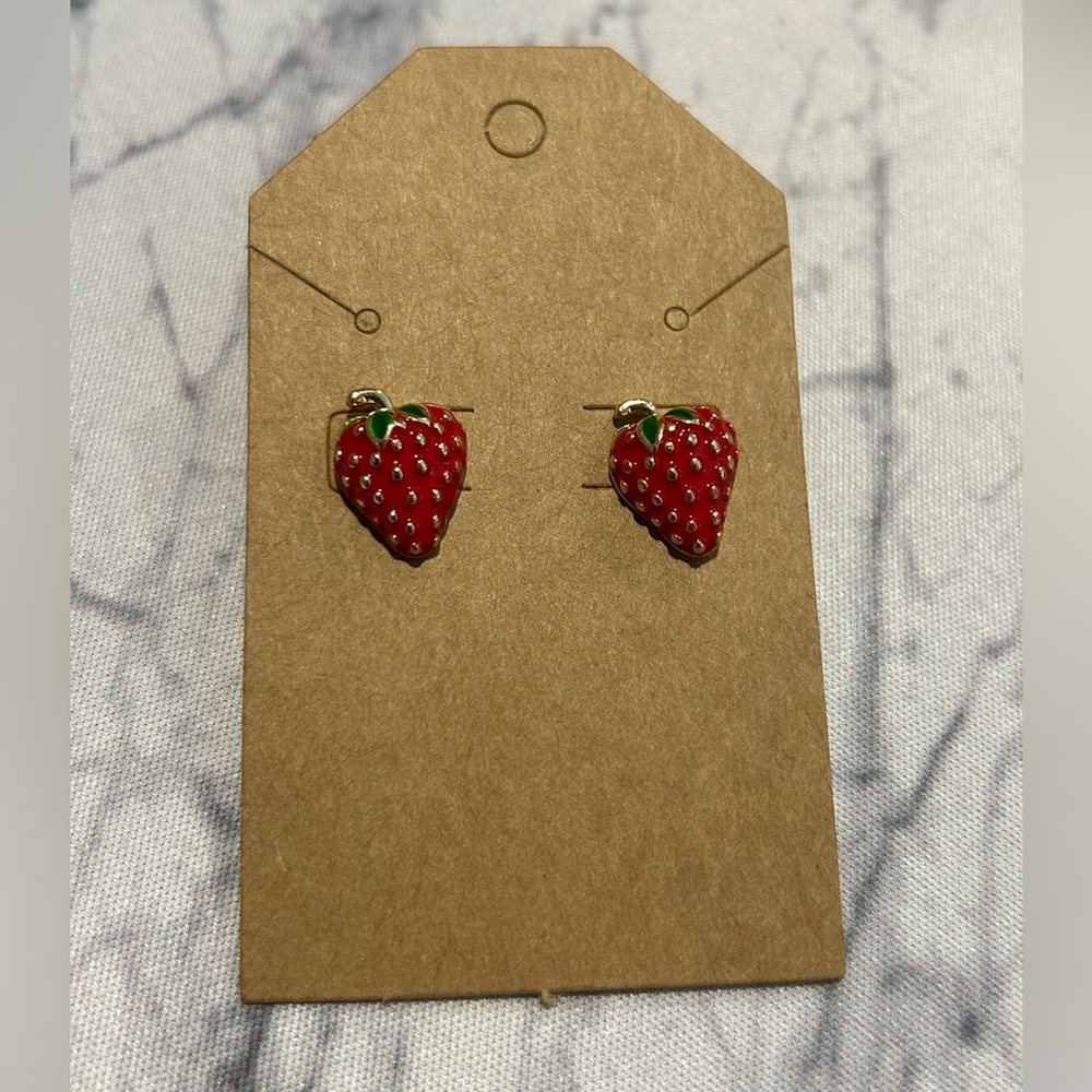 NWOT Strawberry Stud Earrings